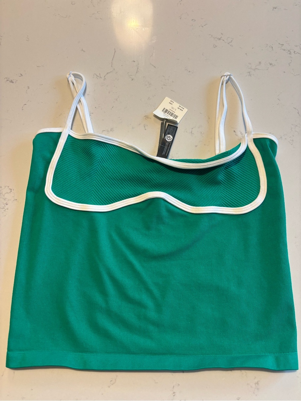 Anthropologie Green and White tank